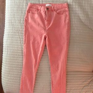 Size 8 Pink High Waist Skinny Jeans from Loft